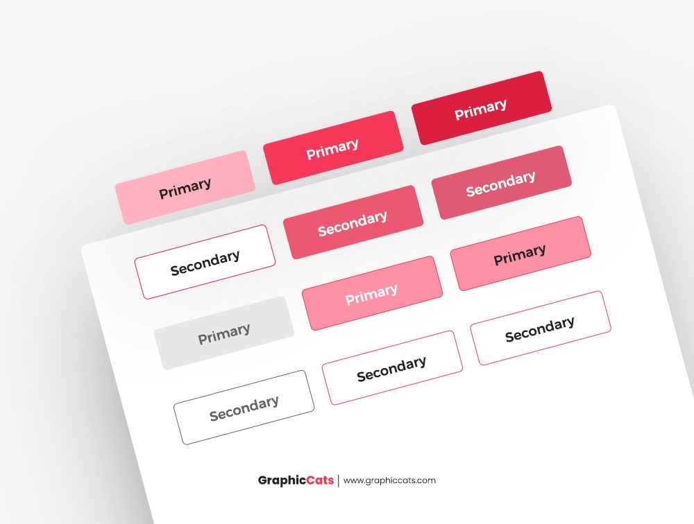 Different button examples for user interfaces